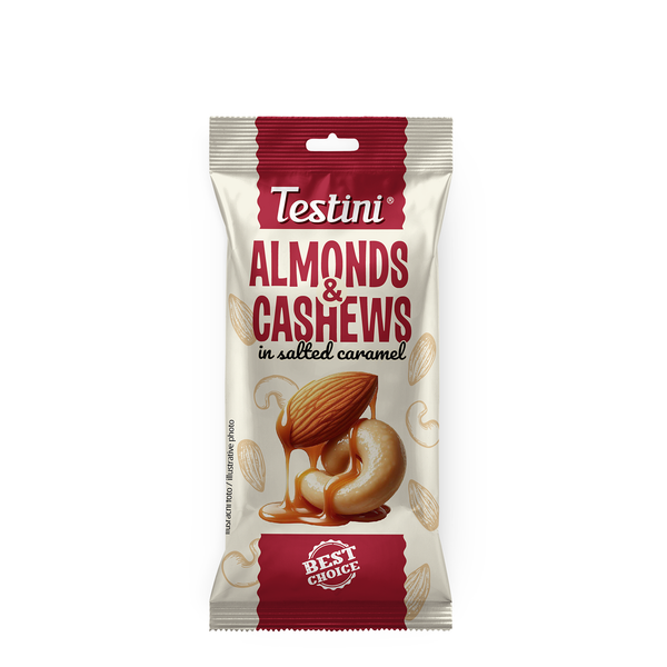 Mandeln und Cashews in gesalzenem Karamell Testini®, 40g