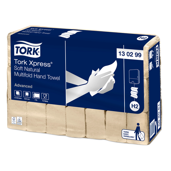 Tork Xpress® Multifold Hand Towels, Advanced quality, Embossed, H2