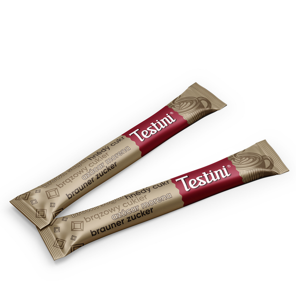 Brown Sugar Sticks Testini®, 4 g (BOX 1000 pcs)